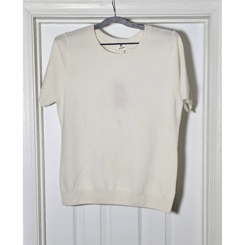 State Cashmere Crewneck Sweater Women's Size Medium Undyed‎ White